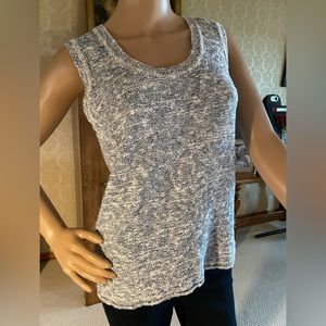Michael Stars sleeveless blue/white sweater